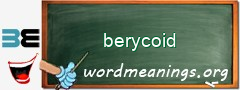 WordMeaning blackboard for berycoid